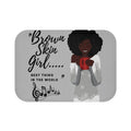 Brown Skin Girl Bath Mat — Inspirational African American Bathroom Rug