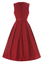 Helen Burgundy Cotton Midi Dress