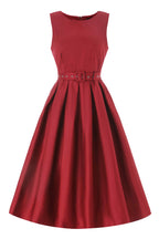 Helen Burgundy Cotton Midi Dress