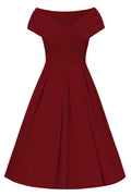 Beverly Burgundy Red Off Shoulder Dress