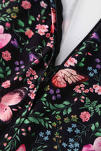 Julia Butterfly Garden Midi Dress In Black