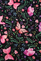 Julia Butterfly Garden Midi Dress In Black