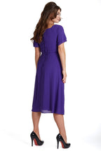 Meredith Comfortable Flattering Floaty Chiffon Dress in Purple