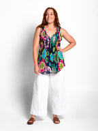 Chilli Top in Blue Deco Floral