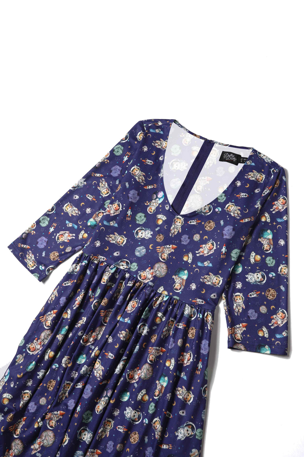 Billie Purple Cat In Space Print Dress