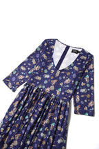 Billie Purple Cat In Space Print Dress