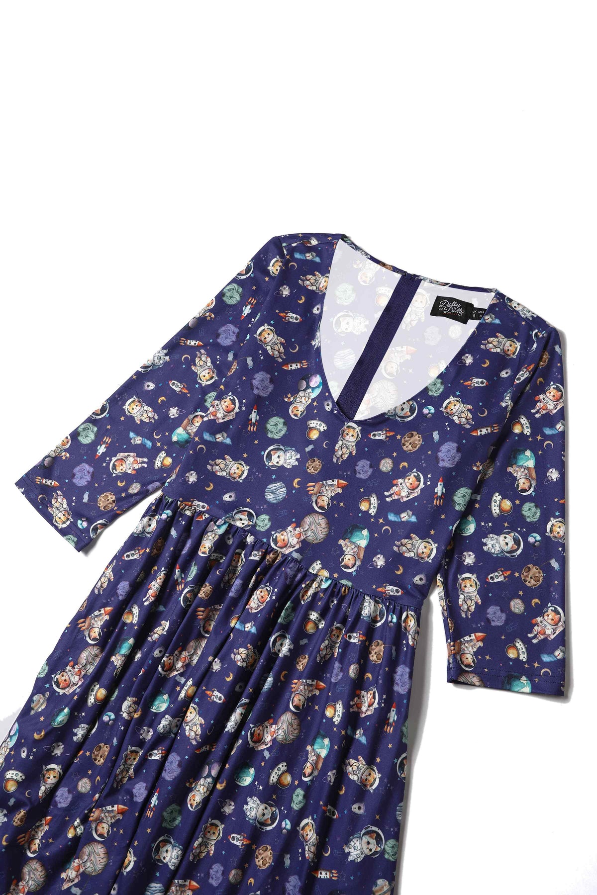 Billie Purple Cat In Space Print Dress