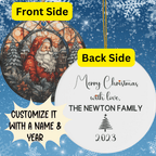 Christmas Gift, Custom Ceramic Ornament: Santa Claus