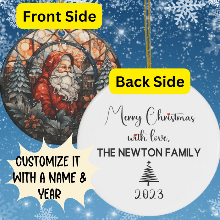 Christmas Gift, Custom Ceramic Ornament: Santa Claus