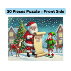 Christmas Gift, Double-sided Puzzle with Laser Engraved Naughty List Warning From Santa Claus