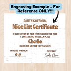 Christmas Gift, Double-sided Puzzle with Laser Engraved Naughty List Warning From Santa Claus