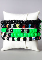 LASR Close Encounter UV Reactive 5PC Stacked Rave Kandi Bracelet — back view