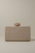 Clutch Hueso Rafia Camel · Lady B ·