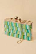 Clutch Ruffle Blue/Green · Le Palmier ·