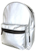 Fydelity Codebreaker Reflective Mini Backpack in silver reflective with rainbow reflective material on rave festival backpack — front view
