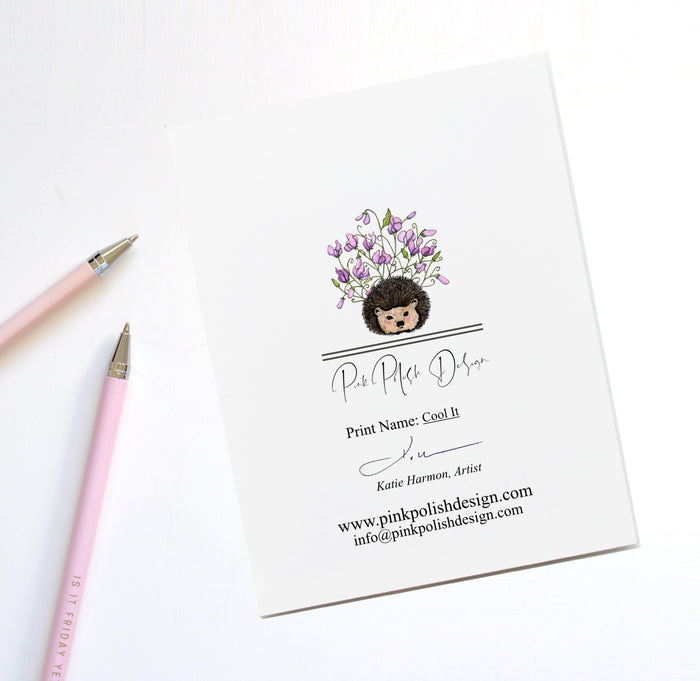 PinkPolish Design Note Cards "Cool It" Handmade Notecard