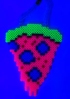 LASR Cosmic Pizza Party UV Reactive Rave Kandi Necklace — detail view