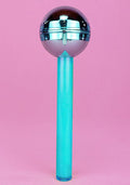 Glossy Pops Cosmic Waves Blue Skies Fruit Punch Lip Gloss in blue with sparkly lolli shape and flip-open cap on lip balm — front view