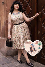 Amanda Cowboy Beige Flared Dress