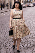 Amanda Cowboy Beige Flared Dress