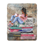 Cozy Reader Sherpa Blanket — "It's Not Hoarding If It's Books" Book Lover Throw