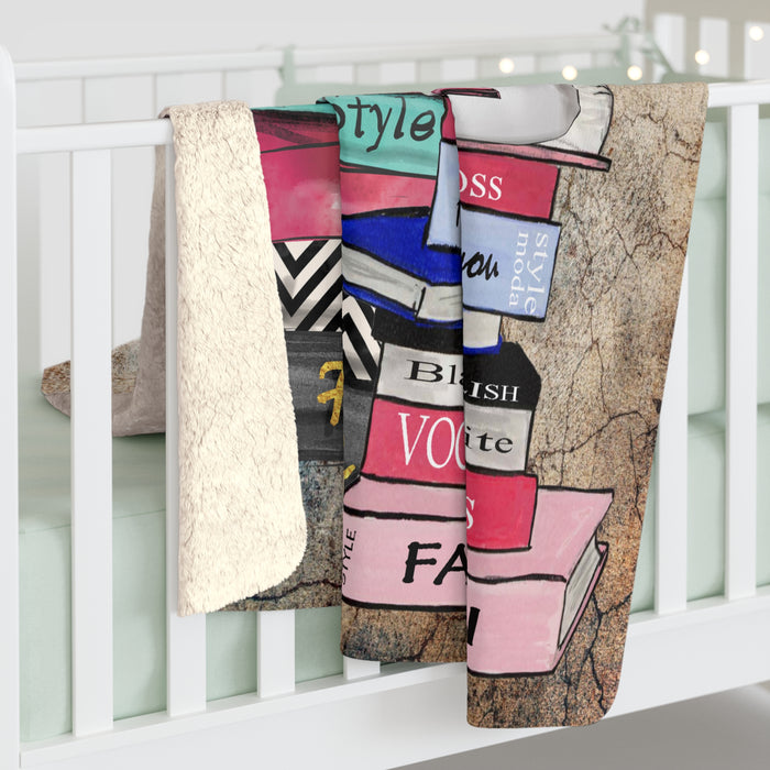 Cozy Reader Sherpa Blanket — "It's Not Hoarding If It's Books" Book Lover Throw