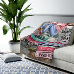 Cozy Reader Sherpa Blanket — "It's Not Hoarding If It's Books" Book Lover Throw