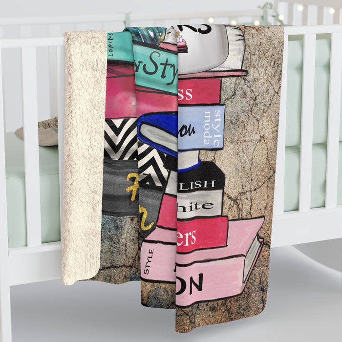 Cozy Reader Sherpa Blanket — "It's Not Hoarding If It's Books" Book Lover Throw