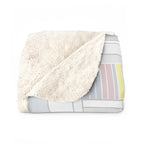 Cozy Reading Nook Sherpa Blanket — Girl with Books & Laptop Fleece Throw