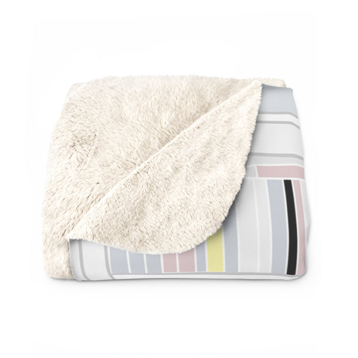 Cozy Reading Nook Sherpa Blanket — Girl with Books & Laptop Fleece Throw