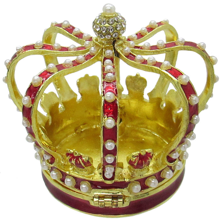 Crown Jeweled Trinket Box Austrian Crystals