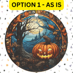 Customizable Halloween Ceramic Ornament: Pumpkin And Moon