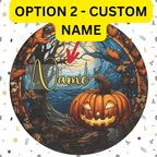 Customizable Halloween Ceramic Ornament: Pumpkin And Moon