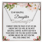 Daughter Gift, Heart Name Necklace: Someday When The Pages On My Life End...