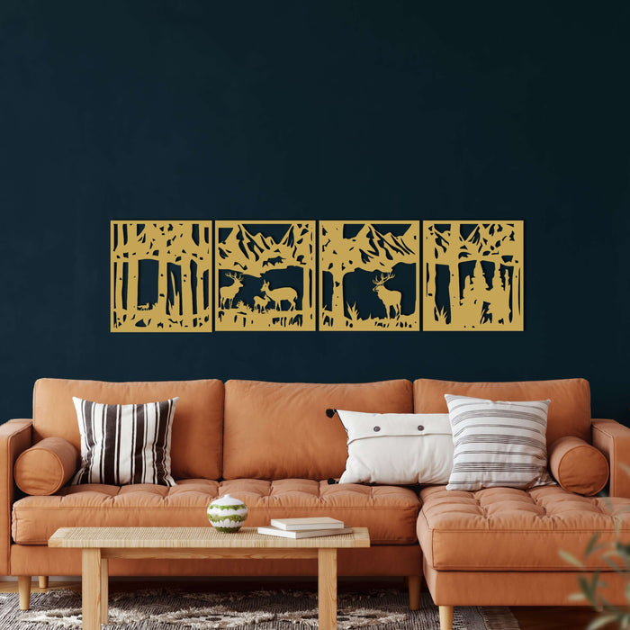 Deer Family Metal Wall Art - Decor available at Dekadron for $139.90