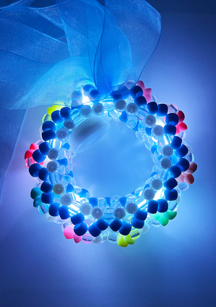 LASR Digital Cloud Light Up Ribbon Rave Kandi Bracelet — product view