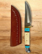 El Paso Bone & Turquoise Daylight Hunter Fixed Blade Knife 203454-BO