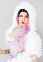 J Valentine Electric Utopia Light Up Shrug in white pink — detail view