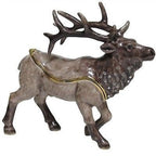 Elk Jeweled Trinket Box Austrian Crystals