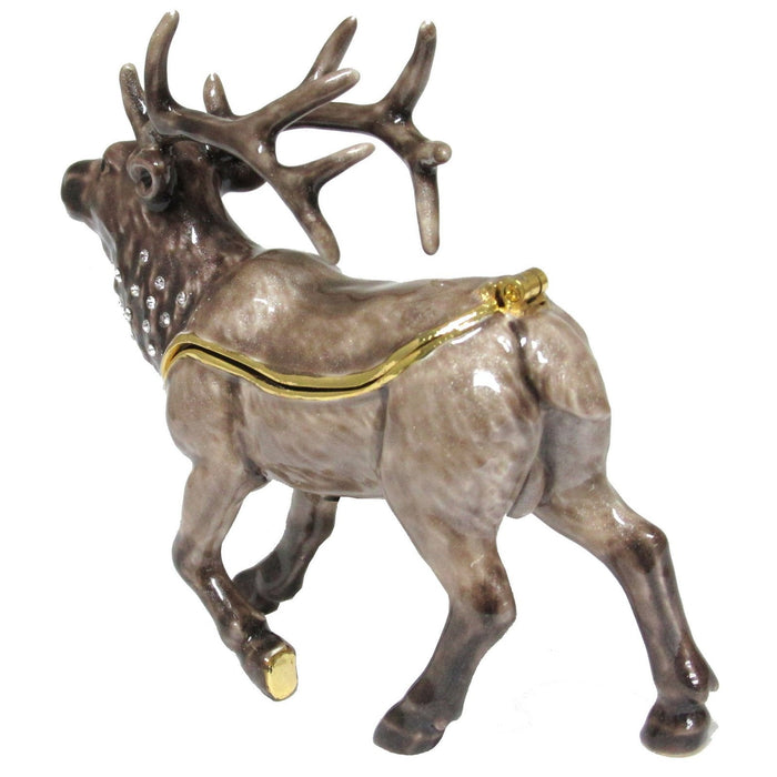 Elk Jeweled Trinket Box Austrian Crystals