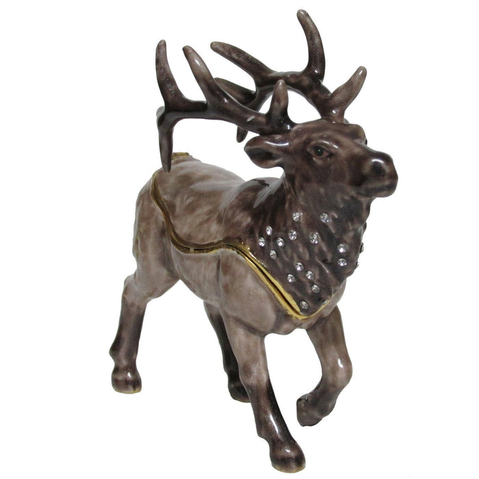 Elk Jeweled Trinket Box Austrian Crystals