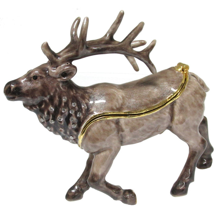 Elk Jeweled Trinket Box Austrian Crystals