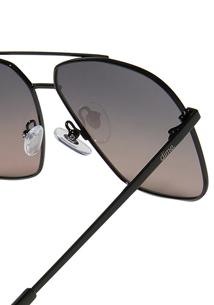 Dime Optics Encino Polarized Sunglasses in black twilight — side view