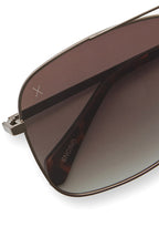 Dime Optics Encino Polarized Sunglasses in brown brown — detail view