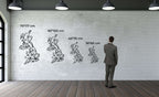England Map Metal Wall Art - Decor available at Dekadron for $71.90