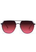 TopFoxx Farrah Sunglasses in ruby with black frame and faded ruby lenses on festival sunglasses — front view