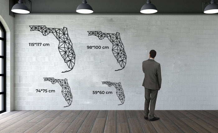 Florida Map Metal Wall Art - Decor available at Dekadron for $99.90