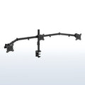 Sturdy flush to wall height adjustable triple monitor desk mount.
