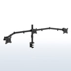 Sturdy flush to wall height adjustable triple monitor desk mount.
