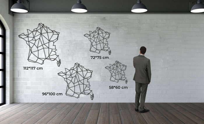 France Map Metal Wall Art - Decor available at Dekadron for $99.90